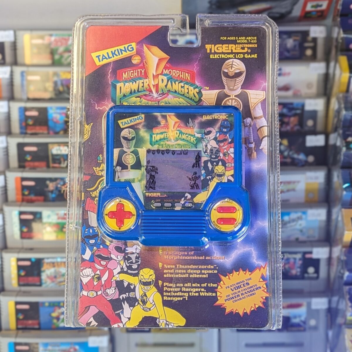 Tiger Electronics Power Rangers Talking LCD Game - 1994. Tested working in as-new condition in original packaging (opened neatly at bottom).
